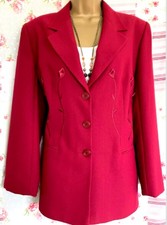 Kaleidoscope Red Jacket Embroidered Mid-length Size 14