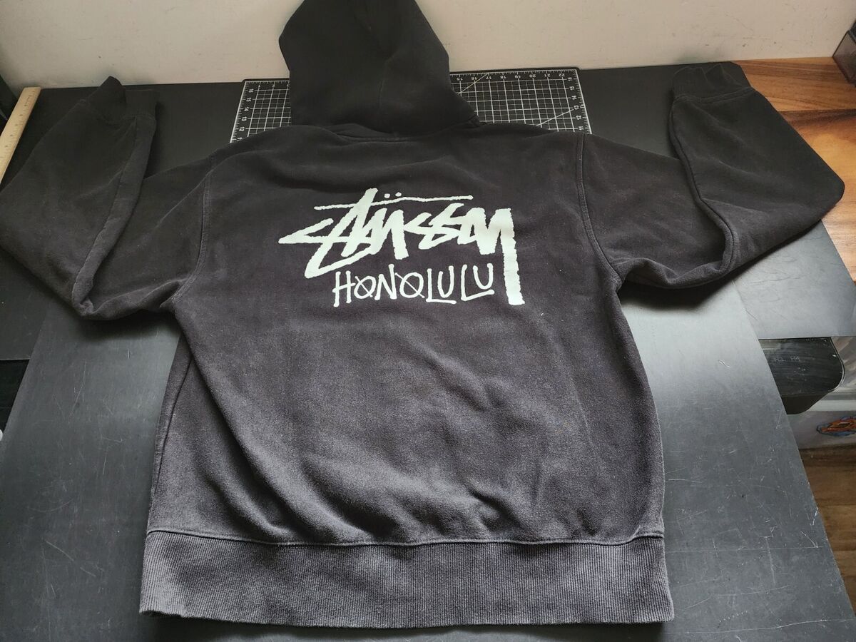 Stussy Honolulu Full Zip Hoodie Jacket Adult XL Black Stussy Honolulu Full Zip Hoodie Jacket Adult XL Black