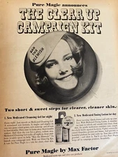 Max Factor Pure Magic Make Up, Cosmetics, Full Page Vintage Print Ad