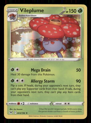 Vileplume SWSH11: Lost Origin #003/196 Holo Rare Pokemon LP | eBay