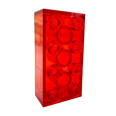 Minizfigs 2x4 Classic Building Bricks Blocks 100 PCS Toy Set (Trans Red) 3001