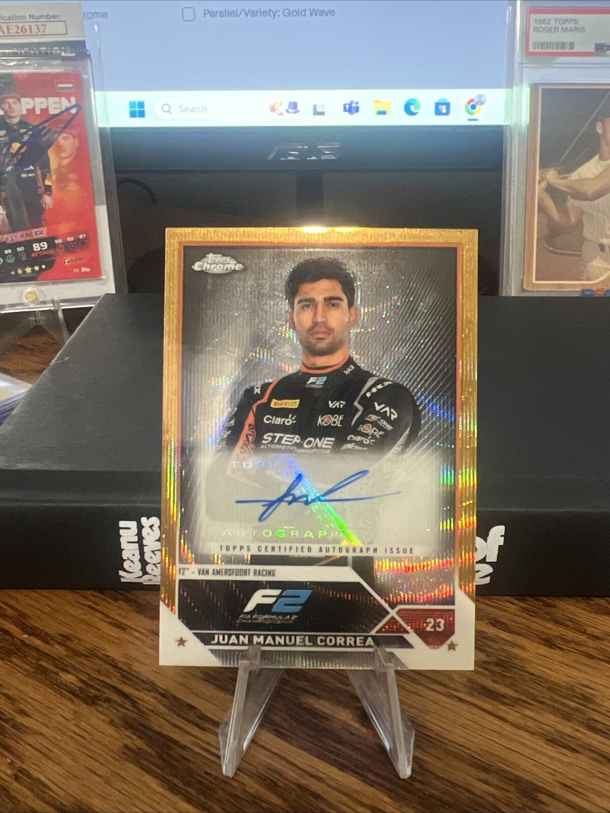2023 Topps Chrome F1 Juan Manuel Correa Auto Autograph Gold Wave 24/50 #CAC-JMC