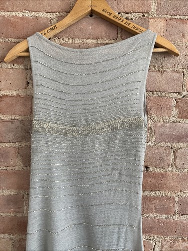 Vivienne Tam Women’s Dress, Sz Small, Wool Gray, Silver Embroidery Transcendent - Picture 5 of 7