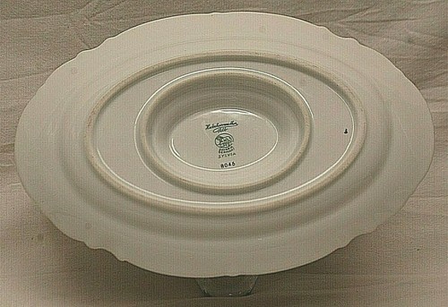 Revere Hutschenreuther Gravy Boat Sylvia White Platinum Scalloped Trim Germany - Picture 3 of 4