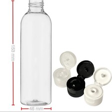 30ml 50ml 100ml 150ml 200ml 250ml Clear Tall Boston Bottles with Flip Tops Caps