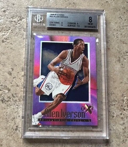 1996-97 Skybox E-X2000 #53 Allen Iverson Rookie Card BGS 8 NM-Mint RC Two 9 subs