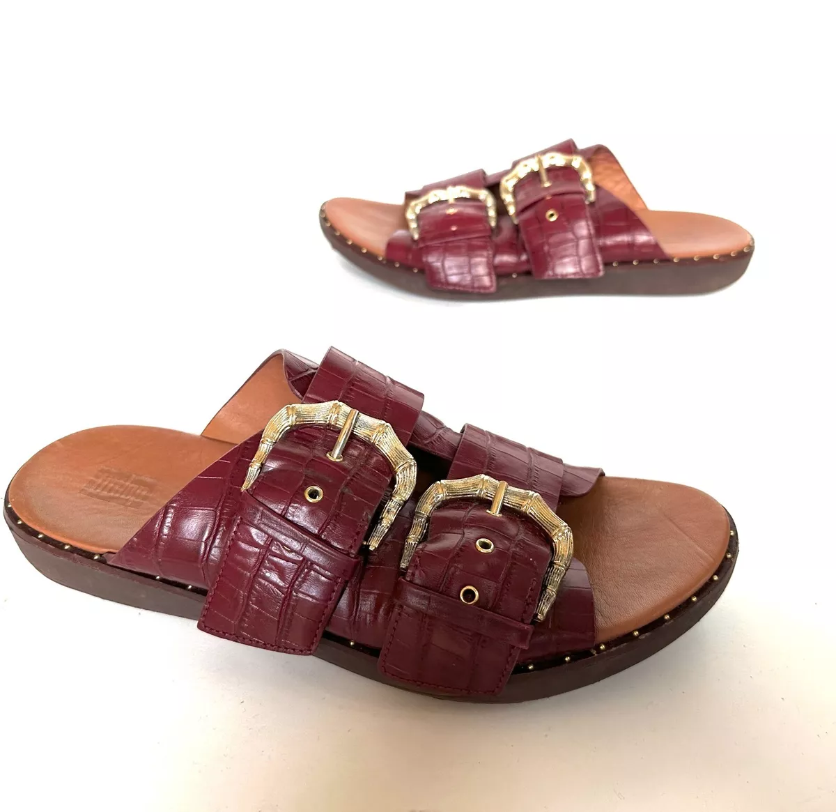 Ladies sales burgundy sandals