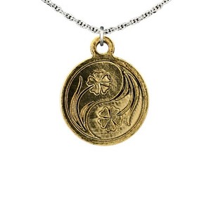 Authentic Creative Pewter Designs Yin Yang Flowers Necklace & Pendant, G053