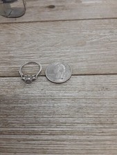 Vintage Heart Sterling Silver Engagement Ring sz 7