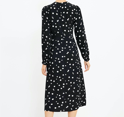 LOFT NEW with TAG Most Popular Women's Dotted Ruched Midi Dress - Size 4