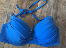 Victoria s Secret swim bikini top Blue halter 34 D New Without Tags