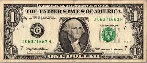1999 Series Old Note Fancy Serial Number One Dollar Bill - Picture 7 of 11