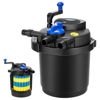 1600 Gal Pressurized Bio Pond Filter 13W UV Sterilizer Koi Fish Water ETL Listed