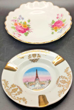 🌸 Vintage Limoges France Souvenir Ashtray & Adderley England Trinket Dish