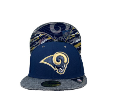  Los Angeles Rams NFL Football New Era 59fifty Fitted Hat Cap Navy, gray