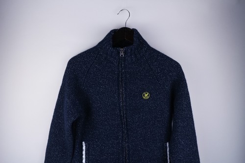 Lyle & Scott Boys Cardigan Knit Casual Full Zip Blue 91% Lambswool size M - Picture 2 of 5