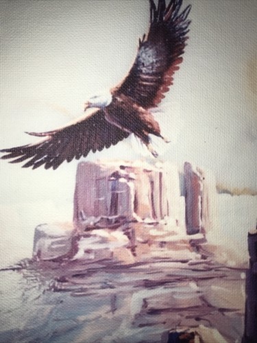 Miguel Lopez Tula - Originale - Olio - Dipinto - Arte - Aquila - Paesaggio - Firmato - Foto 1 di 5