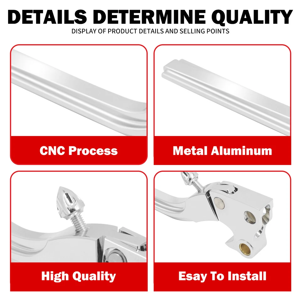 Chrome Brake Clutch Levers Fit For Harley Sportster Iron 883 1200 XL 48 72 14-24 - Image 4 of 4