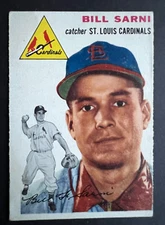 1954 Topps Bill Sarni #194 St Louis Cardinals Baseball Card Ships w/ Card Saver