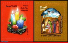3030-31 BRAZIL 2007 CHRISTMAS, RELIGION, CRIB, CANDLES, RHM C-2718-19, SET MNH