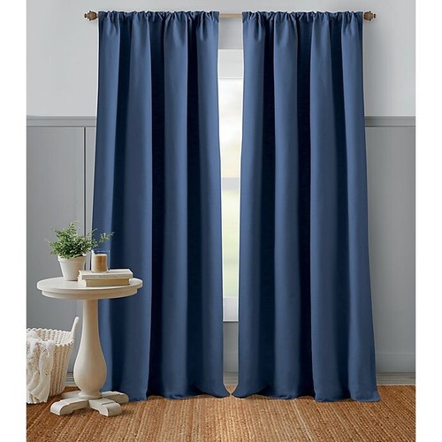 Bee & Willow Home strukturiert 95" Stange Tasche Fenster Vorhang Panel in blau ohne Box