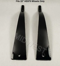 2 New 1172 Helo HE875 Black 22" Inch 11722B Wheel Rim Inserts No Screws