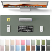 Leather Desk Pad Protector, Office Desk Mat, Large Mouse Pad, Non-Slip PU Leathe