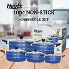 10Pcs Non-Stick Teflon Blue Casserole Set with Lids (20–28cm) - UK Made