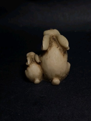 Resin Bunny Rabbits Miniature Figurine Mother & Baby Made in Italy Vintage - Picture 3 of 4
