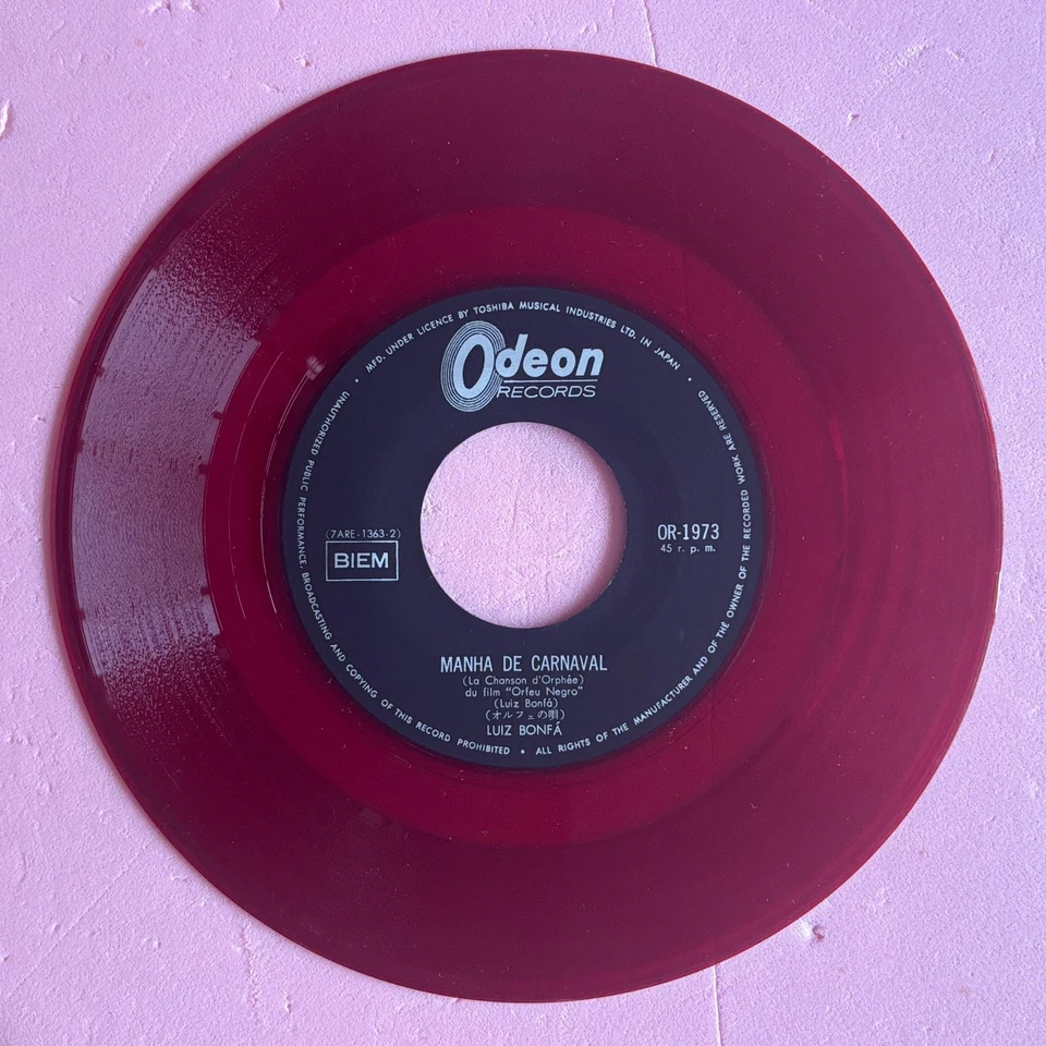LUIZ BONFA Manha De Carnaval JAPAN RED 45 BOSSA BRAZIL 1968 ODEON OR-1973 Foto 4 de 4