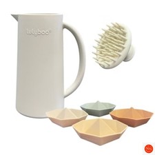 Lulyboo Silicone Baby Bath Toy Set - Rinse Cup, Scalp Scrubber  Boat - 6pc