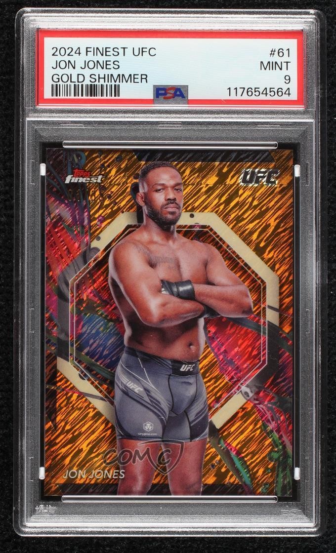 2024 Finest UFC Common Gold Shimmer Refractor 1/39 Jon Jones #61 PSA 9 MINT 0b3o