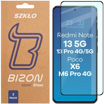 2x Schutzglas für Xiaomi POCO X6/M6 Pro 4G/Redmi Note 13 5G/13 Pro 4G/5G Bizon