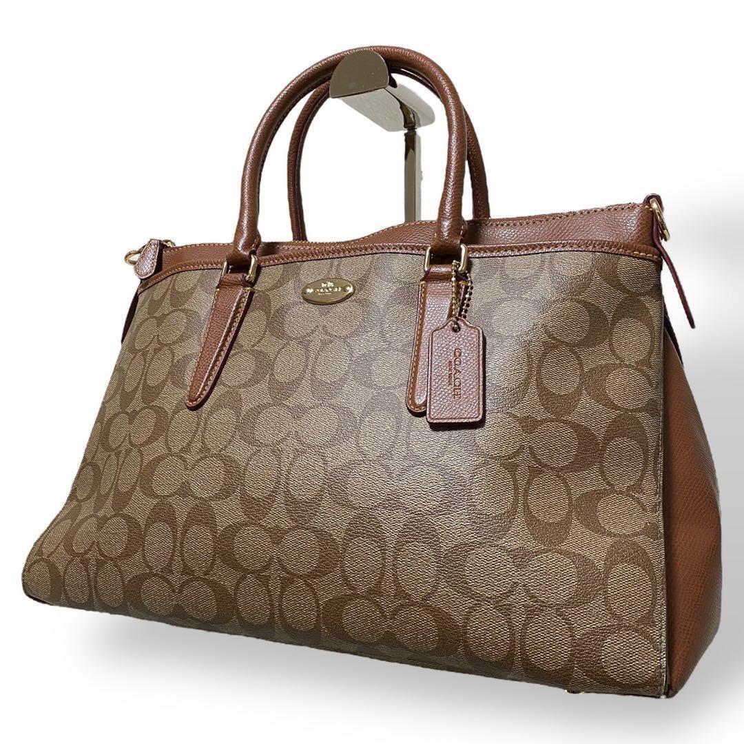 COACH PVC beige 2-way shoulder bag crossbody for women