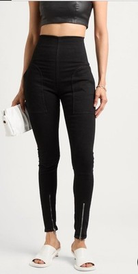 DRKSHDW RICK OWENS BLACK WOMAN'S HIGH WAIST SKINNY JEAN LEGGING  Rrp £730 #AS906