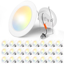 Recessed Lighting 5/6 Inch, 24 Pack 5CCT Flat LED Can Lights, 2700K/3000K/400...