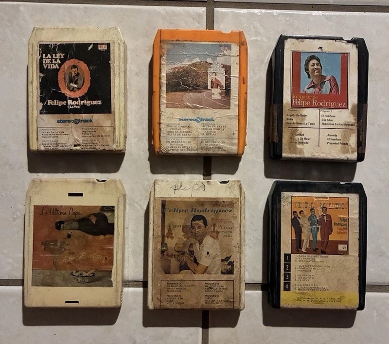 6 Felipe La Voz Rodriguez  8 Track Cartridge Lot - Lo Mejor, La Ultima Copa