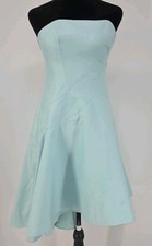 Halston Heritage Strapless Fit & Flare Dress 4  Silk Blend Baby Blue