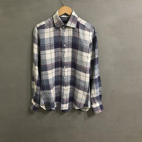 Men Etro Shirt Multicolor Linen 36 / S / 44