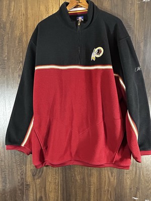 VTG Washington Redskins Men XL Fleece Jacket Logo Reebok 1/4 Zip