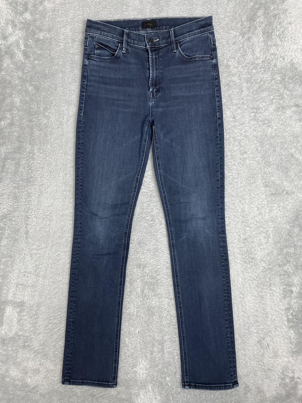 Mother Mid Rise Dazzler Skimp Straight Jeans Womens 29 Blue Dark Wash Stretch