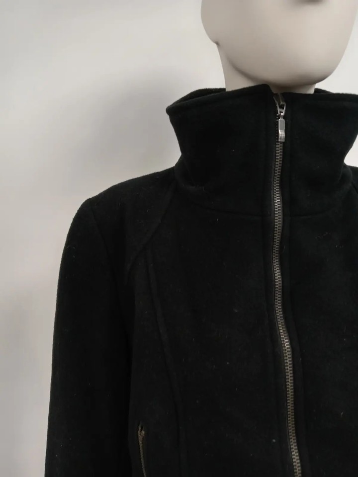 DAMO DONNA Ladies Size UK 12 Classic Black Wool & Cashmere Blend Coat ...