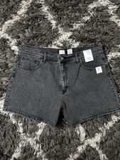 NWT Time And Tru Womens High Rise Black Denim Jean Shorts Size 18 5 Inch Inseam