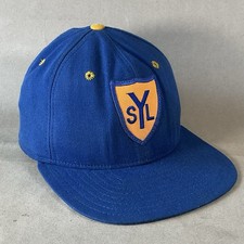 Vintage 1970s New Era SYL Baseball Cap Mens 6 7/8 USA Made Shield Logo Hat
