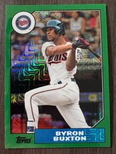 2017 Topps Silver Pack Byron Buxton #87-BB 1987 Green Mojo Chrome Refractor /150
