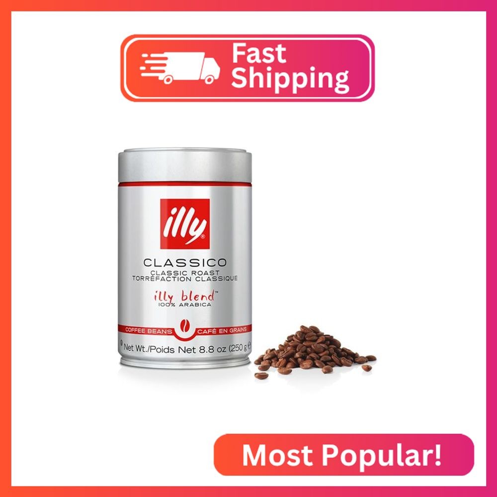 Illy Classico Whole Bean Coffee, Medium Roast, Classic Roast With Notes Of Caram