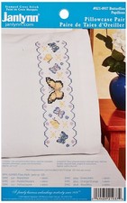 Janlynn Butterflies Pillowcase Pair Stamped Cross Stitch-20 X30