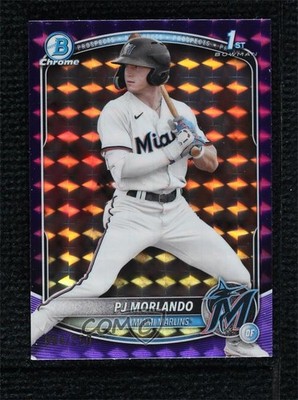2025 Bowman Chrome Prospects Purple Geometric Refractor 84/250 PJ Morlando 13c1