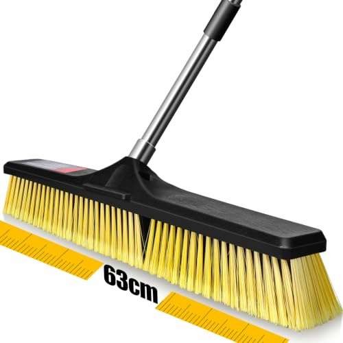 MASTERTOP Heavy Duty Garden Broom, 24.8in Outdoor Push  Assorted colors