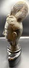 9” Brass Buddha  Asian Temple Statue Wood black Lacquer Base — photo 3